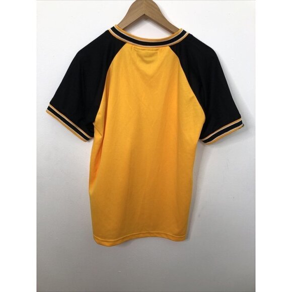 Tangerine Athletic Shipwrecked Mens S T-Shirt Yellow Black Rescued By Jesus - Picture 2 of 5